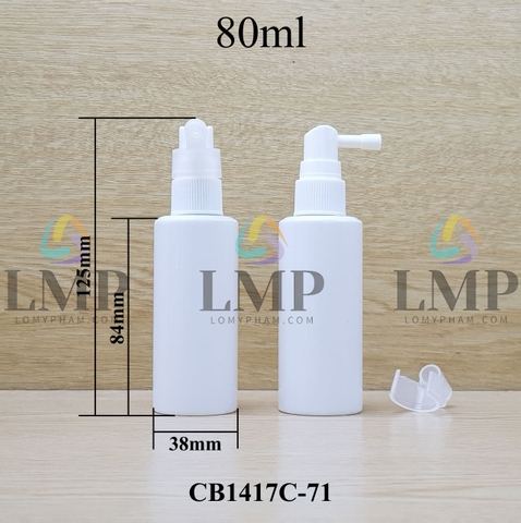 Chai PETG vai ngang đầu xịt mũi 90 độ