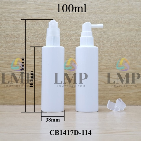 Chai PETG vai ngang đầu xịt mũi 90 độ