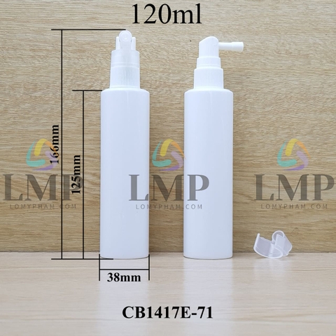 Chai PETG vai ngang đầu xịt mũi 90 độ