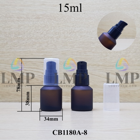 Chai thủy tinh vát đầu xịt giọt 1 viền 15ml