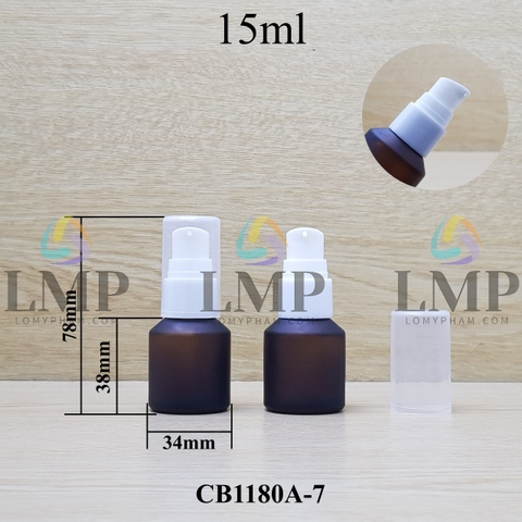 Chai thủy tinh vát đầu xịt giọt 1 viền 15ml