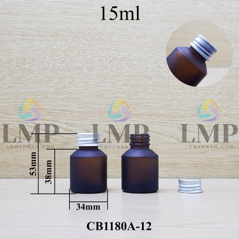 Chai thủy tinh vát nắp nhôm cuốn 15ml