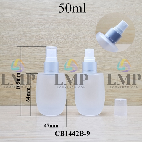 Chai thủy tinh bầu đầu phun sương xi 1 viền