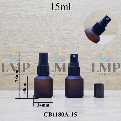 Chai thủy tinh vát đầu phun sương sọc 15ml