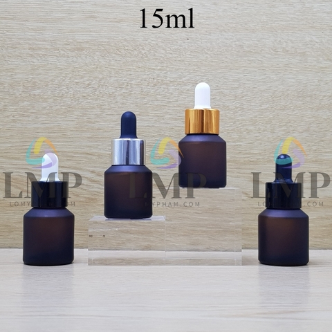Chai thủy tinh vát nắp bóp khoen nhôm 15ml