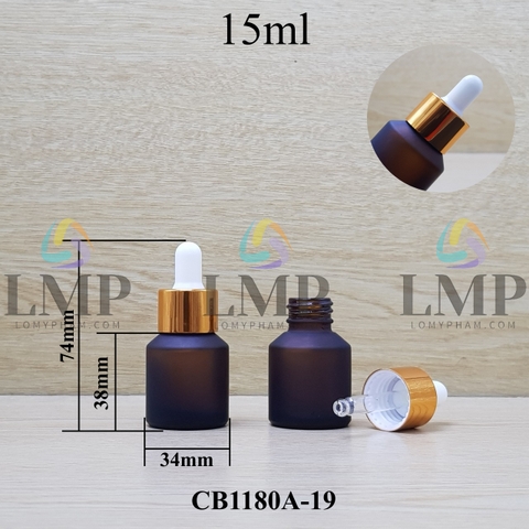 Chai thủy tinh vát nắp bóp khoen nhôm 15ml