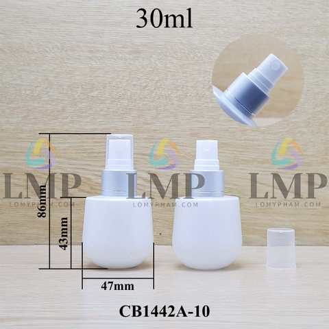 Chai thủy tinh bầu đầu phun sương xi 1 viền