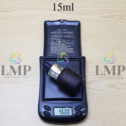 Chai thủy tinh vát nắp bóp khoen nhôm 15ml