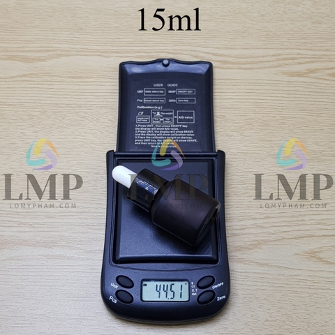 Chai thủy tinh vát nắp bóp khoen nhựa trơn 15ml