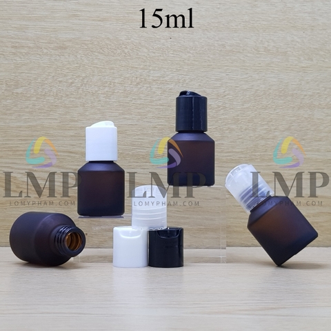 Chai thủy tinh vát nắp nhấn 15ml