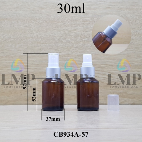 Chai thủy tinh vát đầu phun sương xi 1 viền 30ml