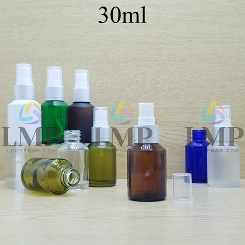 Chai thủy tinh vát đầu phun sương xi 1 viền 30ml