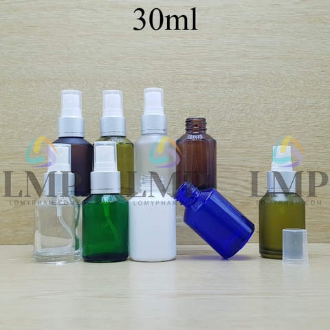 Chai thủy tinh vát đầu phun sương xi 1 viền 30ml