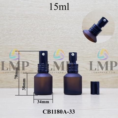 Chai thủy tinh vát đầu nhôm giọt cao 15ml