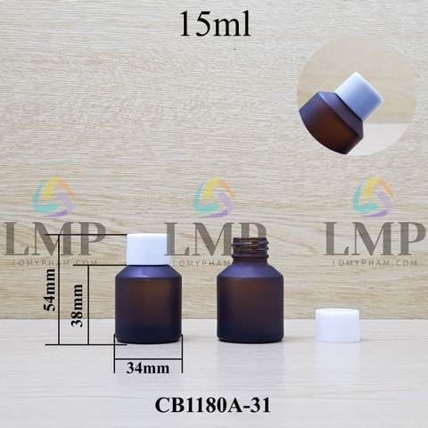 Chai thủy tinh vát nắp vặn trơn 15ml ( ko nút chặn )