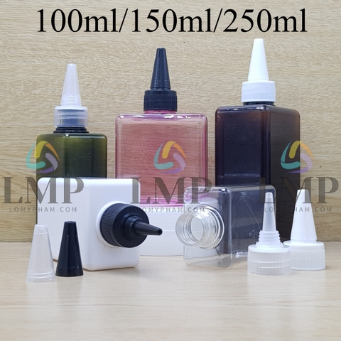 Chai lotion vuông nắp nhọn sọc