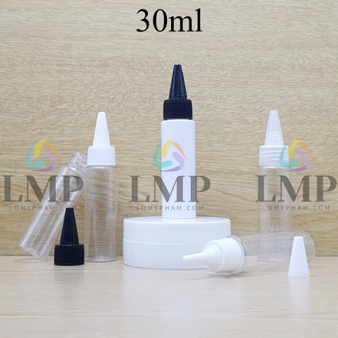 Chai vai ngang nắp nhọn sọc 30ml