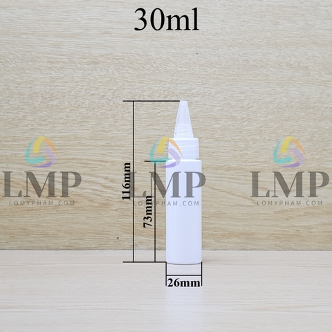 Chai vai ngang nắp nhọn sọc 30ml