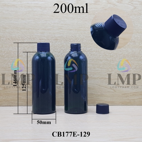 Chai 24g vai tròn nắp vặn sọc 200ml