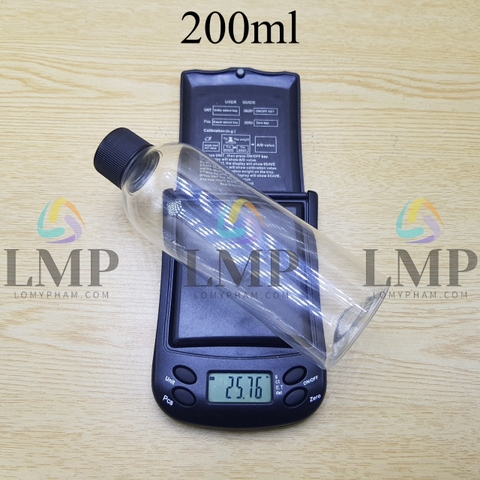 Chai 24g vai tròn nắp vặn sọc 200ml