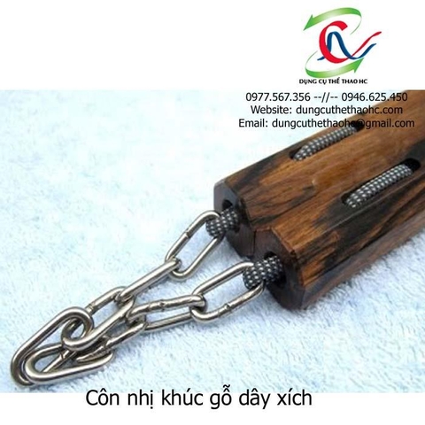 Côn nhị khúc gỗ dây xích