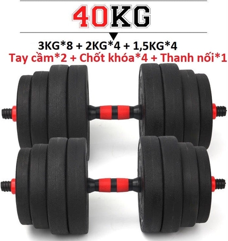 Bộ tạ tay nhựa lắp ghép 40kg