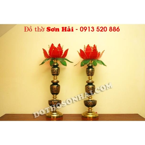 Đèn hoa Sen thờ cúng, đèn sen 1 bông cắm điện cao 78cm