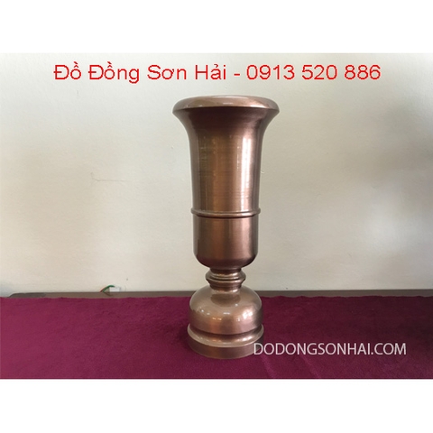 Ống đựng hương (nhang) đúc bằng đồng đỏ làm màu cổ Việt Nam đẹp, cao 33cm