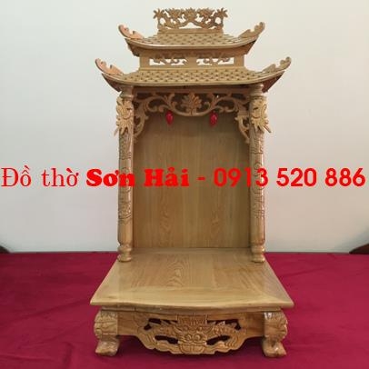 Mua bàn thờ Thần Tài Ông Địa bằng gỗ Pơ mu, kích thước 56cm x 69cm x 120cm