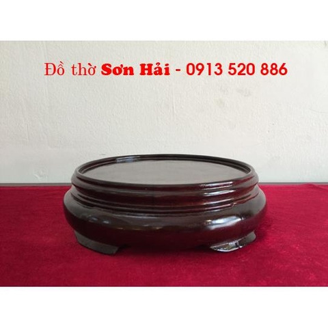 Đế bát hương gỗ tròn cao cấp, kiểu cổ, gỗ hương, làm màu cổ, đường kính trong lòng 12cm