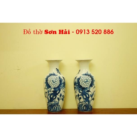 Lọ hoa gốm Bát Tràng, cao 35cm