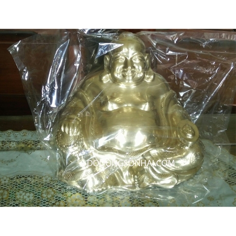 Đúc tượng Phật Di Lặc bằng đồng đỏ dát vàng 9999, mã D06