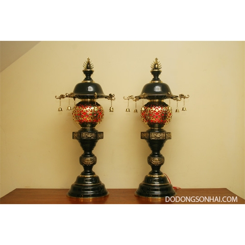 Đèn thờ cúng bằng đồng cắm điện bàn thờ Phật cao 126cm, mã G701