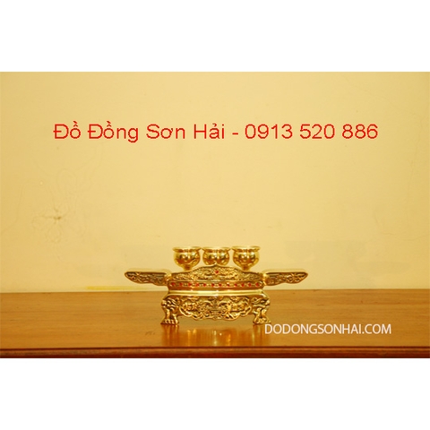 Bộ ngai chén thờ Cát tường 3 chén nhỏ, rộng 25cm, mã F637
