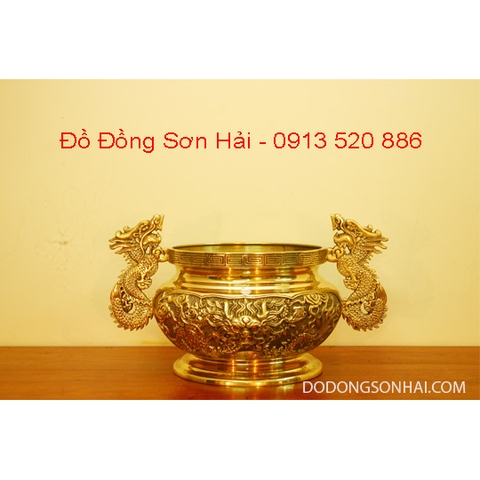 Bát hương đồng Đài Loan rộng 39cm, cao 27cm, mã A114