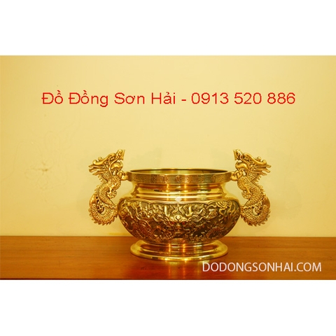 Lư hương bằng đồng Đài Loan rộng 30cm, cao 23cm, mã A115