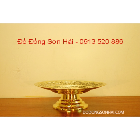 Mâm bồng bằng đồng Phú Quý Đài Loan đẹp, rộng 35cm, mã D435