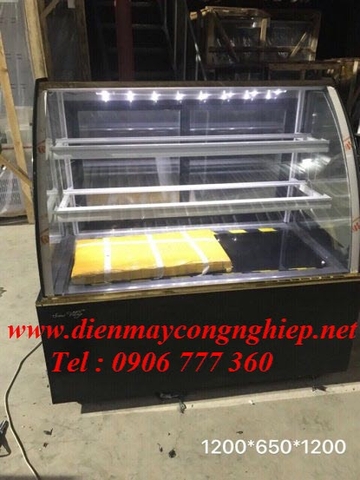 SNOW - Tủ Kính Cong Đen 3 Tầng 1200mm