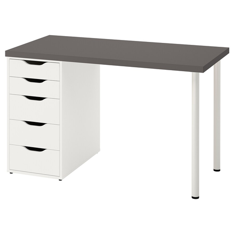 BÀN LÀM VIỆC LAGKAPTEN / ALEX IKEA - XÁM ĐEN/TRẮNG 120x60 cm