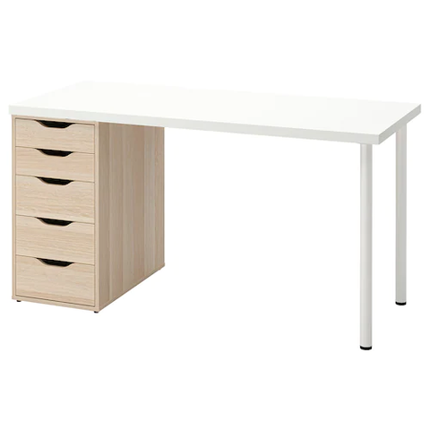 BÀN LÀM VIỆC LAGKAPTEN / ALEX IKEA - SỒI/TRẮNG 140x60 cm