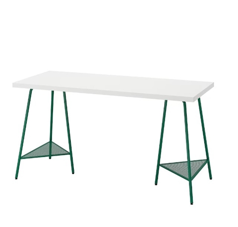 BÀN LAGKAPTEN / TILLSLAG - Màu trắng/xanh lá (140x60x73cm)