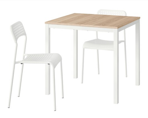 BỘ BÀN VÀ 2 GHẾ FLIKEN IKEA - MÀU SỒI / TRẮNG 80x75 cm