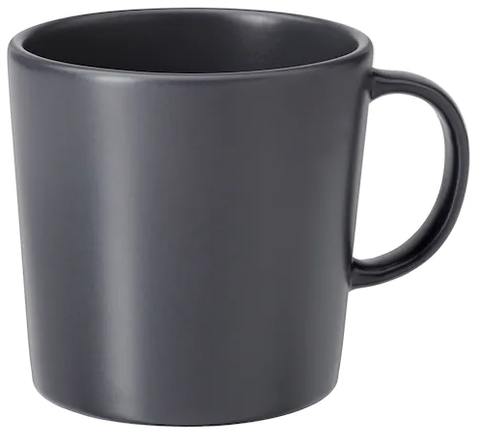 CỐC SỨ DINERA IKEA - Xám đậm 30 cl