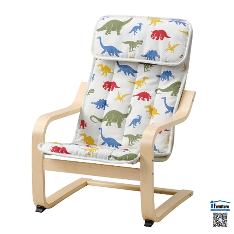GHẾ BÀNH TRE EM POÄNG IKEA - veneer bạch dương / Mô hình khủng long Medskog