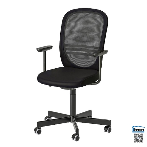 GHẾ VĂN PHÒNG CÓ TAY VỊN FLINTAN IKEA - ĐEN