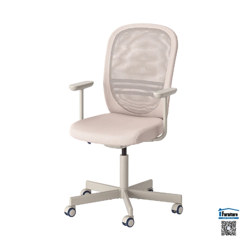 GHẾ VĂN PHÒNG CÓ TAY VỊN FLINTAN IKEA - Màu be
