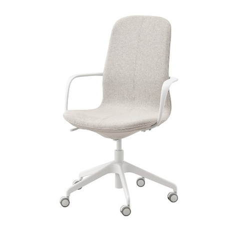 GHẾ VĂN PHÒNG CÓ TAY VỊN LÅNGFJÄLL IKEA - BE / TRẮNG