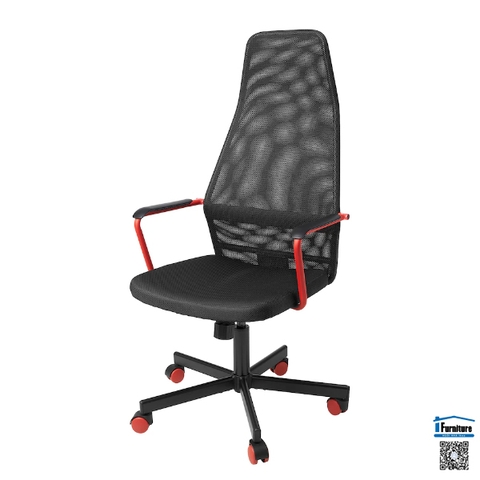 GHẾ XOAY VĂN PHÒNG/GHẾ CHƠI GAME HUVUDSPELARE IKEA - ĐEN/ĐỎ