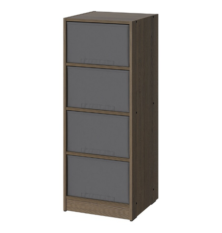 KỆ LƯU TRỮ VỚI 4 HỘP BRUKSVARA IKEA - NÂU / XÁM 40x104 cm