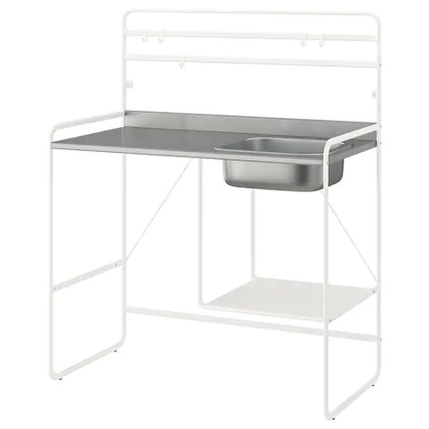 KHUNG GIÁ NHÀ BẾP MINI SUNNERSTA IKEA - TRẮNG 112x56x139 cm